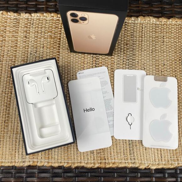Apple Earpods & BOX ONLY for Apple iPhone 11 Pro Max 512GB Gold (Rose) - Picture 4 of 10